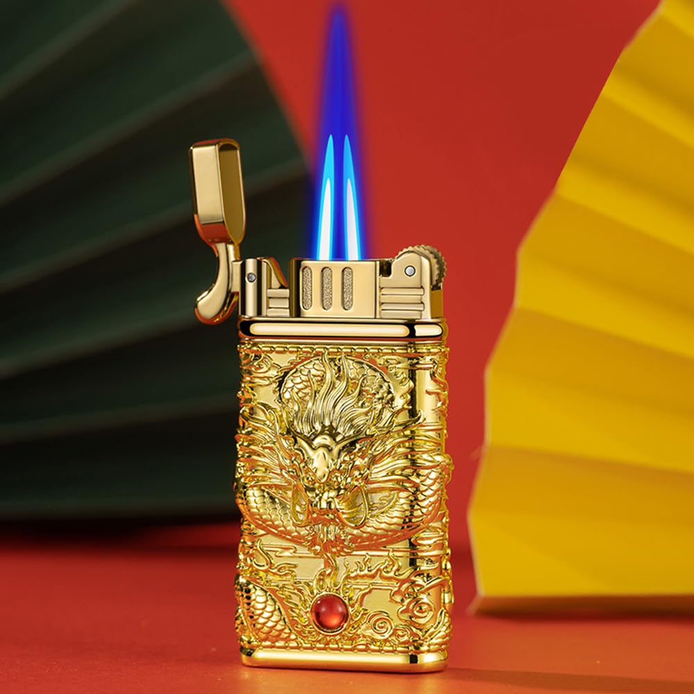Amazon.com: SPIDHYOY Golden Dragon Metal Torch Lighter Cool